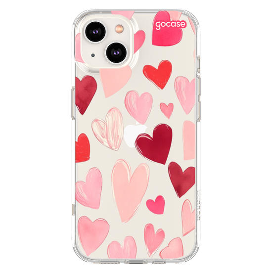 Capinha para celular hearts-pattern-com-iniciais