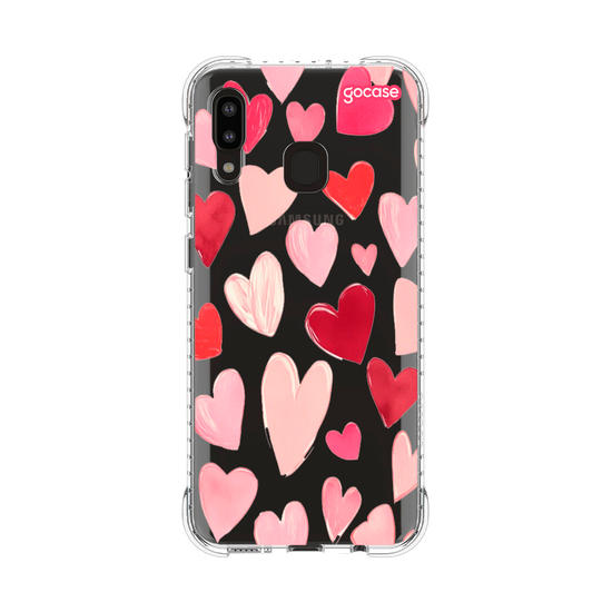 Capinha para celular hearts-pattern-com-iniciais