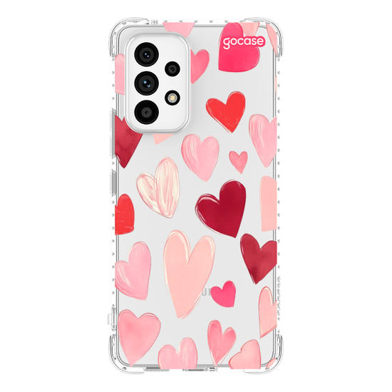 Capinha para celular hearts-pattern-com-iniciais