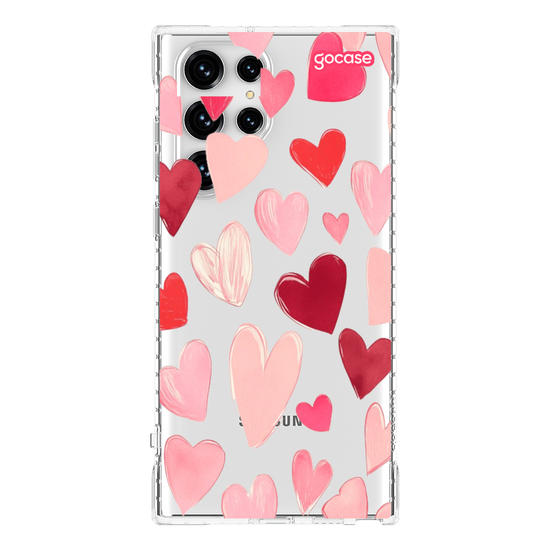 Capinha para celular hearts-pattern-com-iniciais