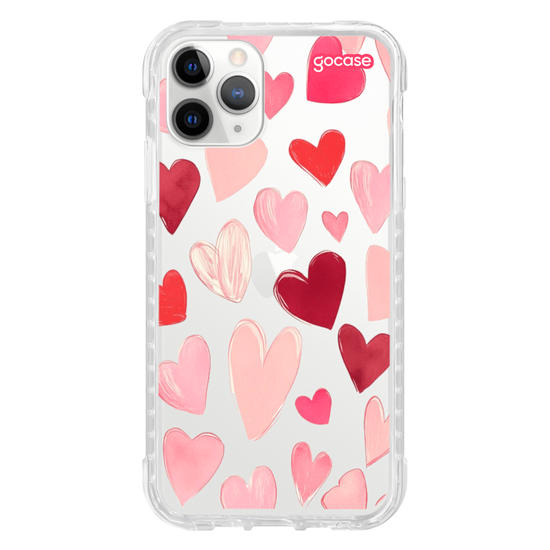 Capinha para celular hearts-pattern-com-iniciais