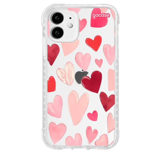 Capinha para celular hearts-pattern-com-iniciais