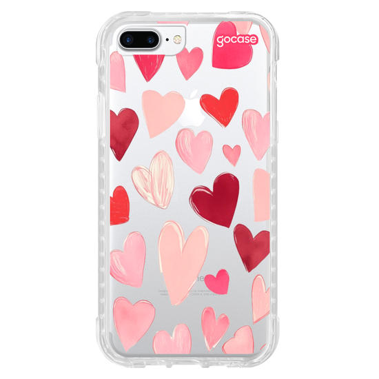 Capinha para celular hearts-pattern-com-iniciais
