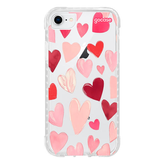 Capinha para celular hearts-pattern-com-iniciais