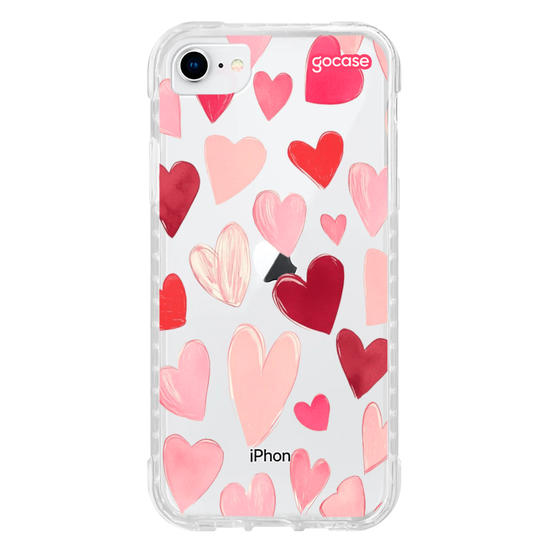 Capinha para celular hearts-pattern-com-iniciais
