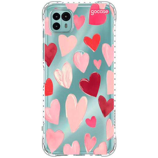 Capinha para celular hearts-pattern-com-iniciais