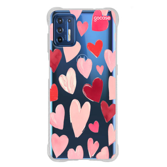 Capinha para celular hearts-pattern-com-iniciais