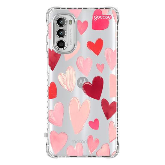 Capinha para celular hearts-pattern-com-iniciais