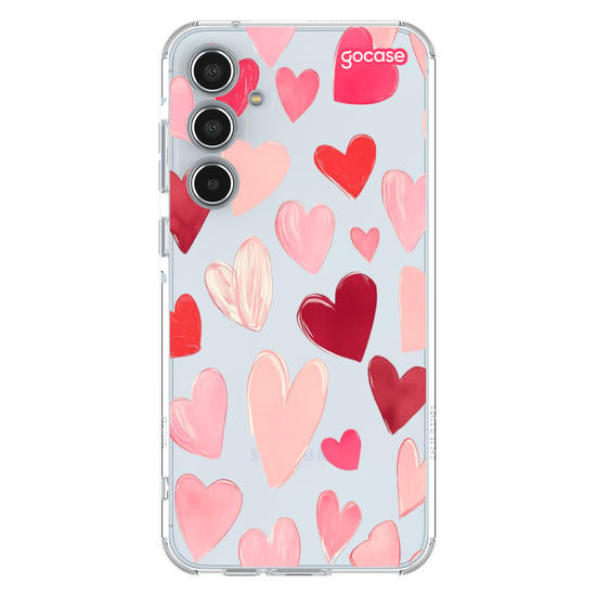 Capinha para celular hearts-pattern-com-iniciais