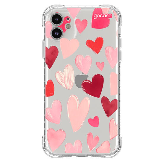 Capinha para celular hearts-pattern-com-iniciais