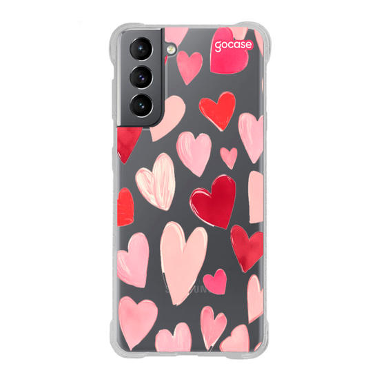 Capinha para celular Hearts Pattern Com Inicias