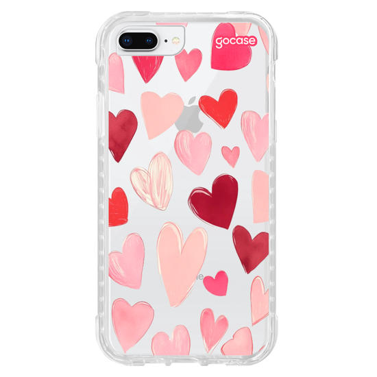 Capinha para celular Hearts Pattern Com Inicias