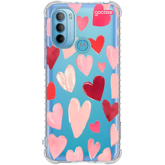 Capinha para celular Hearts Pattern Com Inicias