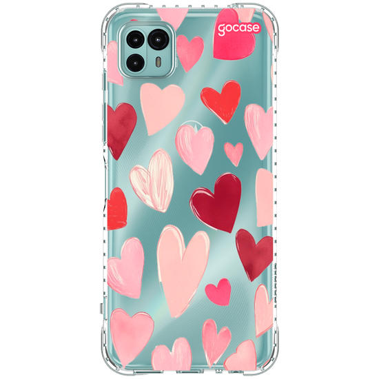 Capinha para celular Hearts Pattern Com Inicias