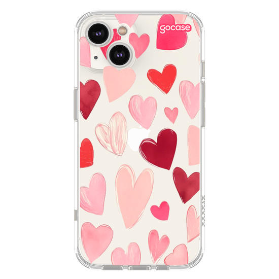 Capinha para celular Hearts Pattern Com Inicias