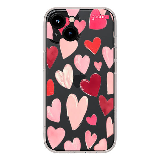Capinha para celular Hearts Pattern Com Inicias