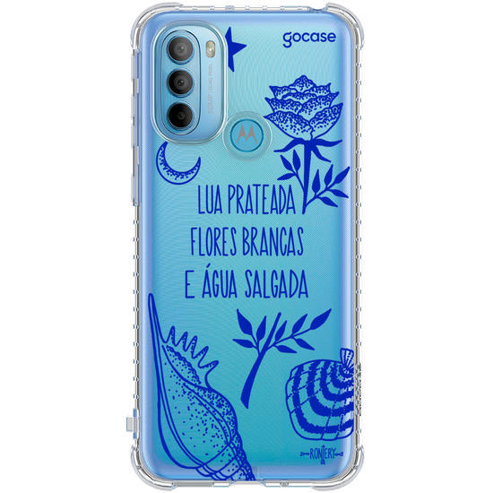 Capinha para celular  Iemanjá - Fé no Mar - Creme