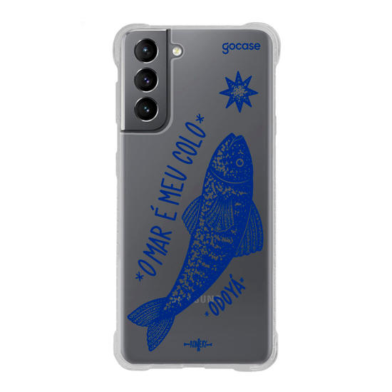 Capinha para celular  Iemanjá Peixe de Prata - Azul