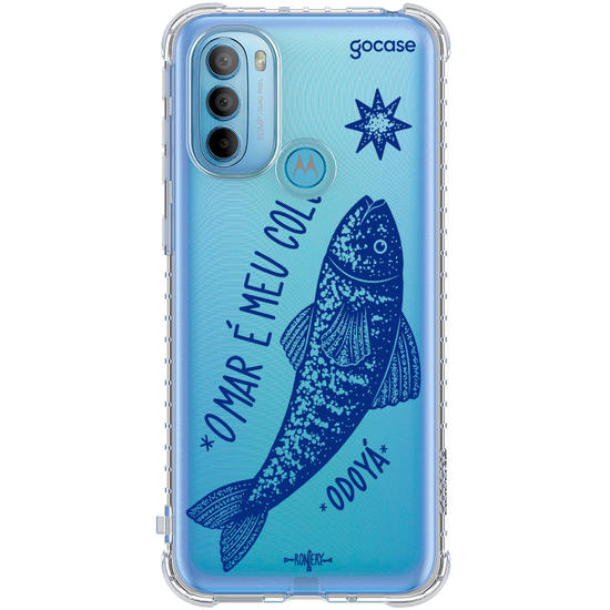 Capinha para celular  Iemanjá Peixe de Prata - Azul
