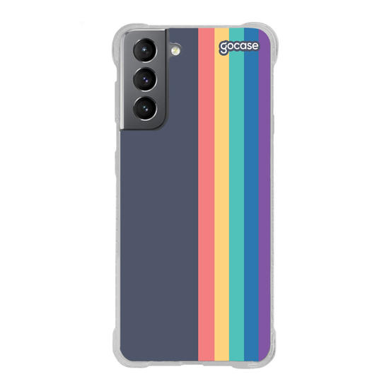 Capinha para celular Iniciais Arco-íris Vintage