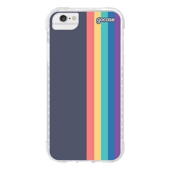 Capinha para celular Iniciais Arco-íris Vintage