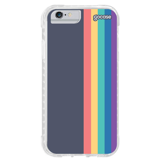 Capinha para celular Iniciais Arco-íris Vintage