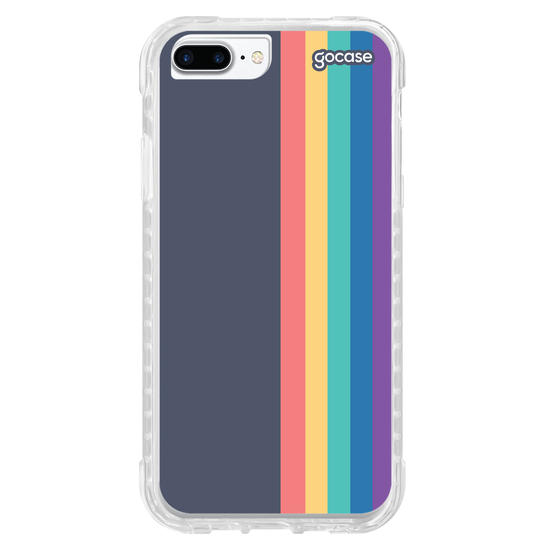 Capinha para celular Iniciais Arco-íris Vintage