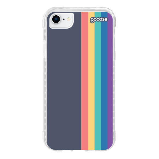 Capinha para celular Iniciais Arco-íris Vintage