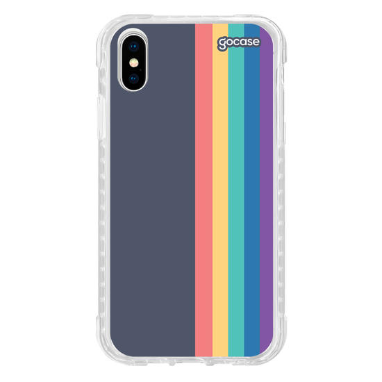 Capinha para celular Iniciais Arco-íris Vintage