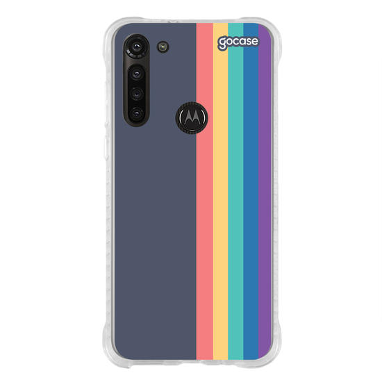 Capinha para celular Iniciais Arco-íris Vintage