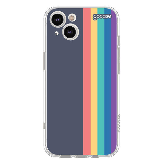 Capinha para celular Iniciais Arco-íris Vintage