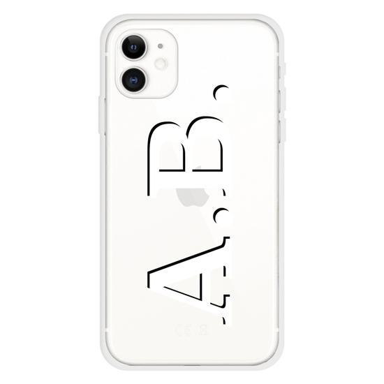 Initials - White and Black Phone Case