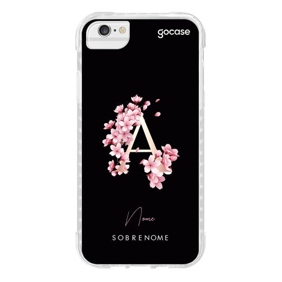Capinha para celular Iniciais Cherry Classic Black