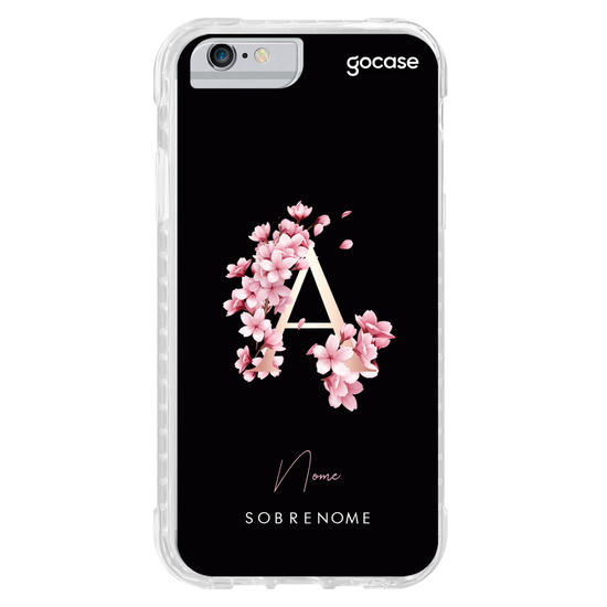 Capinha para celular Iniciais Cherry Classic Black
