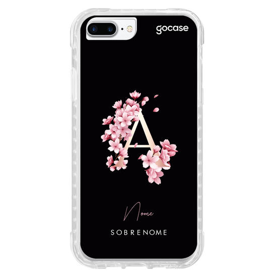 Capinha para celular Iniciais Cherry Classic Black Capinha para celular Iniciais Cherry Classic Black