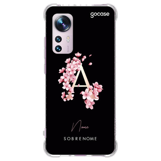 Capinha para celular Iniciais Cherry Classic Black