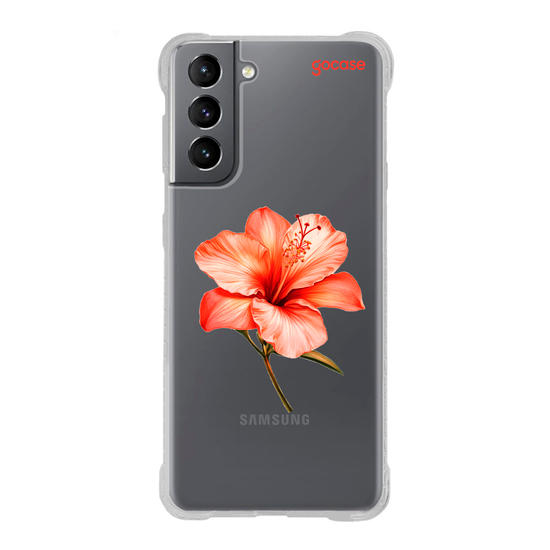 Capinha para celular  Iniciais com Hibisco