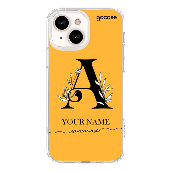 Initial with Black branches Phone Case
