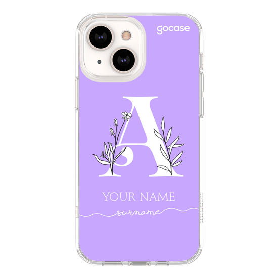 White Initial with Flowers Phone Case