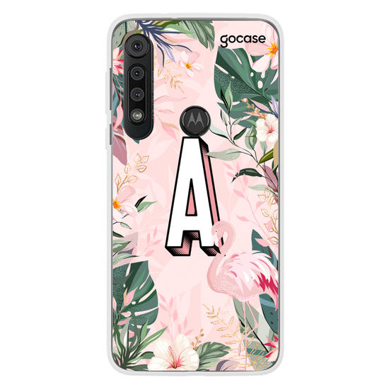 Capinha para celular Inicial Flamingo Tropical