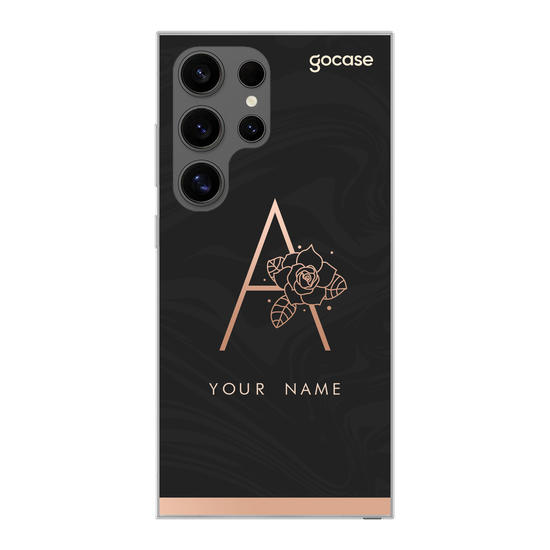 Initial Floral Gold Phone Case