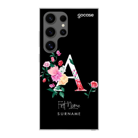 Initial White With Flowers Phone Case