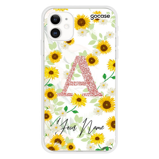 Initial Glitter Gold Garden Phone Case