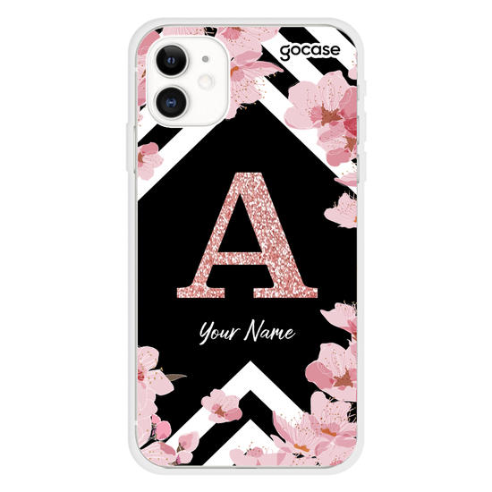 Inicial Glitter Sakura Phone Case