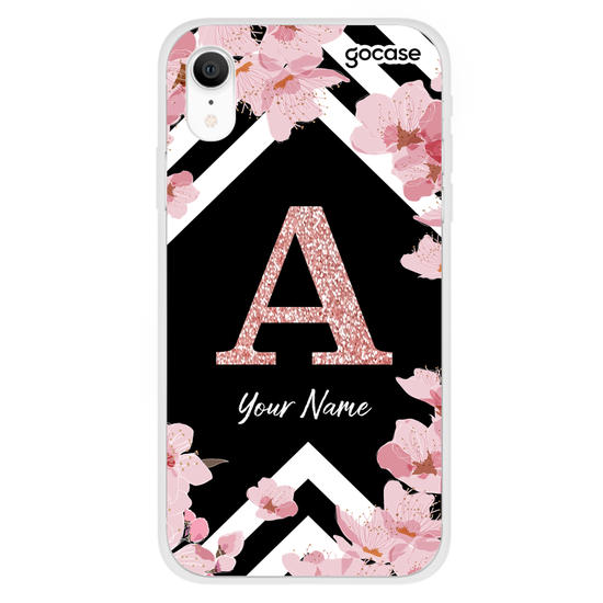 Inicial Glitter Sakura Phone Case