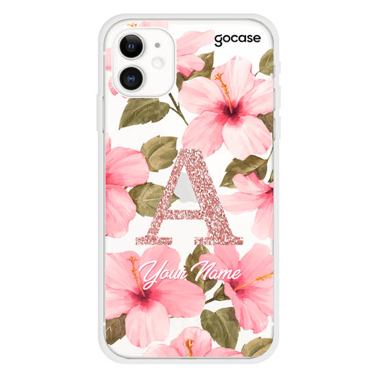 Inicial Glitter Tropical Modern Phone Case