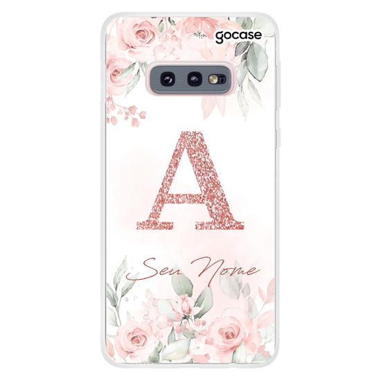 Capinha para celular Jardim Aquarela - Inicial Glitter