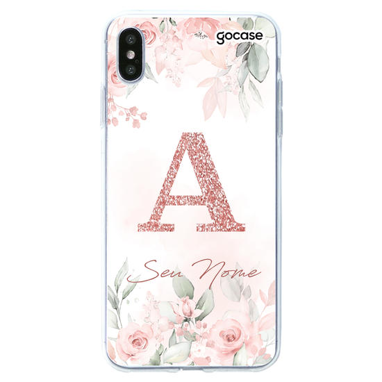 Capinha para celular Jardim Aquarela - Inicial Glitter