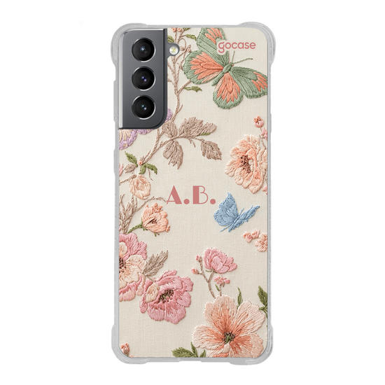 Capinha para celular  Jardim Efeito Bordado