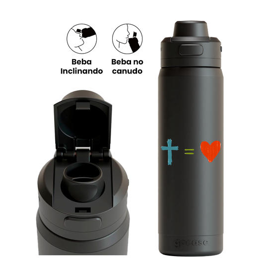 Garrafa Térmica Flip Pro - Jesus é Amor